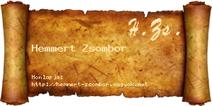 Hemmert Zsombor névjegykártya